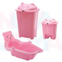 Kit Lixeira / Banheira / Cesto Cabeça De Urso / Ursa Adoleta
