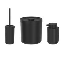 Kit Lixeira Bold 6L Preto + Escova Sanitária + Porta Sabonete - Ou Kit Lixeira Bold 6L Preto + Escova Sanitária + Porta Sabonete - Ou