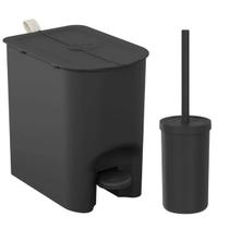 Kit Lixeira Borboleta com Pedal 6L Escova de Vaso Sanitário Kit Lixeira Borboleta com Pedal 6L Escova de Vaso Sanitário