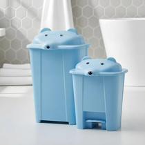 Kit Lixeira / Cesto Cabeça De Urso Adoleta Azul