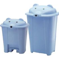 Kit Lixeira / Cesto Cabeça De Urso Adoleta Azul Kit Lixeira / Cesto Cabeça De Urso Adoleta Azul