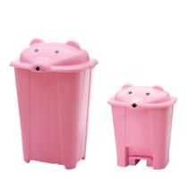 Kit Lixeira / Cesto Cabeça De Urso Adoleta Rosa Kit Lixeira / Cesto Cabeça De Urso Adoleta Rosa