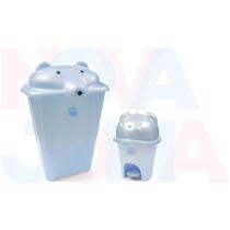 Kit Lixeira / Cesto Cabeça De Urso Azul Perola Adoleta