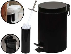 Kit Lixeira Cesto De Lixo 3l + Escova Sanitária Para Vaso Mor 008335