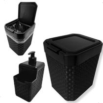 Kit Lixeira Click Pia 5lts + Porta Detergente Esponja Sabão Kit Lixeira Click Pia 5lts + Porta Detergente Esponja Sabão
