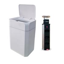 Kit Lixeira com Sensor Inteligente 12 Litros LXP12 e Torre 3 Tomadas NKF