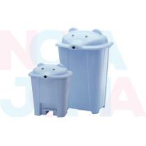 Kit lixeira e cesto urso azul
