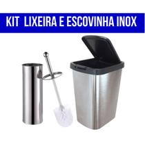 Kit Lixeira e Escovinha Sanitaria Inox