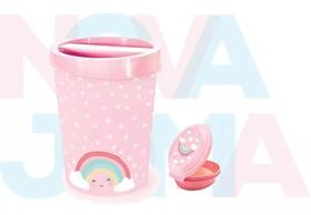 Kit Lixeira E Saboneteira Arco-Iris Nuvem Plasutil