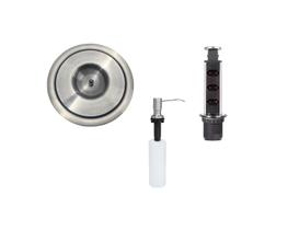 Kit Lixeira Embutir 5L + Torre de Tomada + Dosador Inox Kit Lixeira Embutir 5L + Torre de Tomada + Dosador Inox