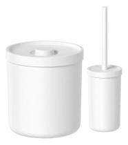 Kit Lixeira + Escova Sanitária Bold Para Banheiro Branco Ou Martiplast Kit Lixeira + Escova Sanitária Bold Para Banheiro Branco Ou Martiplast