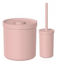 Kit Lixeira + Escova Sanitária Bold Para Banheiro Rosa Ou Martiplast Kit Lixeira + Escova Sanitária Bold Para Banheiro Rosa Ou Martiplast