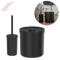Kit Lixeira + Escova Sanitária Com Tampa Linha Bold - LANÇAMENTO Kit Lixeira + Escova Sanitária Com Tampa Linha Bold - LANÇAMENTO