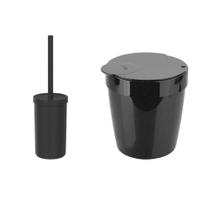 Kit Lixeira Infinity 5L Preto + Escova Sanitária Bold - Ou Kit Lixeira Infinity 5L Preto + Escova Sanitária Bold - Ou