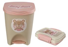 Kit Lixeira Multiuso 7,5L Com Pedal + Saboneteira Baby Usual Kit Lixeira Multiuso 7,5L Com Pedal + Saboneteira Baby Usual