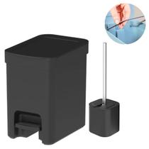 Kit Lixeira Ou Trium 6L C/Pedal Para Banheiro+Escova Sanitária