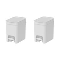 Kit Lixeira Pedal 2 peças Trium Ou Banheiro Lavabo 6 Litros