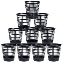 Kit Lixeira Plástico Preto 10 Peças