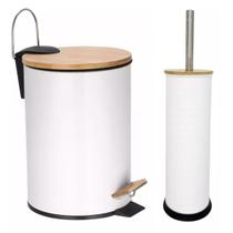 Kit Lixeira Round Branca 5 Litros + Escova Sanitária Wavy Kit Lixeira Round Branca 5 Litros + Escova Sanitária Wavy