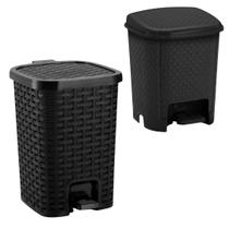 Kit Lixeira Smart C/ Cesto Interno Pedal 15L + 6L Preto Kit Lixeira Smart C/ Cesto Interno Pedal 15L + 6L Preto