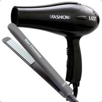 Kit Lizz: Secador Fashion Preto 2200w 220v e Prancha Neo Titanium Cinza 230C Bivolt Kit Lizz: Secador Fashion Preto 2200w 220v e Prancha Neo Titanium Cinza 230C Bivolt