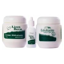 Kit Lizzaderm Creme Hidratação Profunda Para Os Pés + Creme Esfoliante + Loção Hidratante