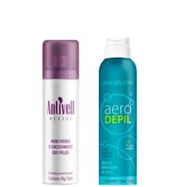 Kit Loção Creme Antivell Plus & Spray Mousse Depilatório Corporal Aero Depil - Newstética