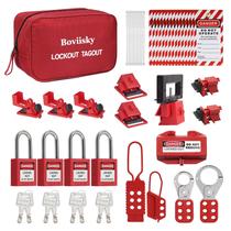 Kit Lockout Tagout Loto elétrico Boviisky com cadeados e bolsa