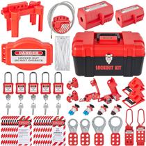 Kit Lockout Tagout VEVOR, 43 peças, fechadura com chave multicolorida