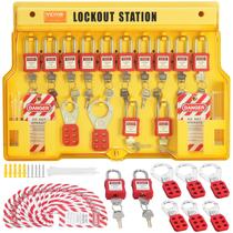 Kit Lockout Tagout VEVOR 60 unidades com 14 cadeados, 3 ferrolhos e muito mais