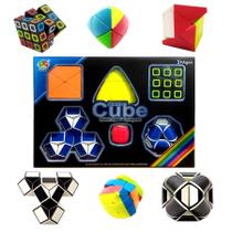 Kit Lógica com 6 Cubos Mágicos Interativos Brinquedo Educativo