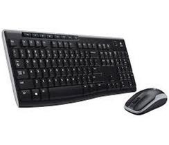 Kit Logitech teclado e mouse sem fio MK270