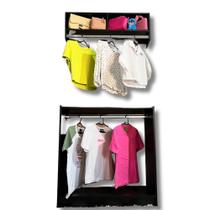 Kit Loja De Roupas Balcão Arara+cabideiro Cabide Nicho Preto Kit Loja De Roupas Balcão Arara+cabideiro Cabide Nicho Preto
