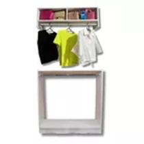 Kit Loja De Roupas Balcão Expositor + Araras Roupas Branco