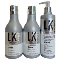 Kit Lokenzzi Cinza Antiamarelamento Sh Cond e Finalizador