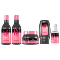 Kit Lokenzzi Liso Perfeito Shampoo Cond Masc Leave In Serum