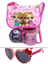 Kit Lol bolsa bola surpresa e caneca mais oculos infantil , super kit para presentear sua filha