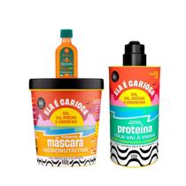 Kit Lola Ela é Carioca Masc 450ml + Proteína 500ml + Pinga! Óleo Cenoura e Oliva 50ml