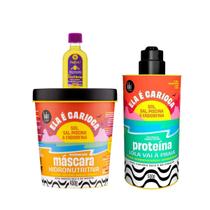 Kit Lola Ela é Carioca Masc 450ml + Proteína 500ml + Pinga! Óleo Pataúa e Moringa 50ml