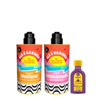 Kit Lola Ela é Carioca Sh 500ml + Cond 500ml + Pinga! Óleo Açaí e Pracaxi 50ml