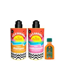 Kit Lola Ela é Carioca Sh 500ml + Cond 500ml + Pinga! Óleo Cenoura e Oliva 50ml