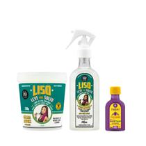 Kit Lola Liso Leve e Solto Masc 230ml + Spray 200ml + Pinga! Óleo Açaí e Pracaxi 50ml