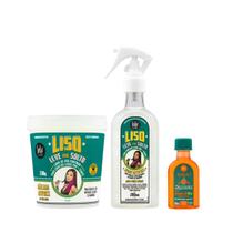 Kit Lola Liso Leve e Solto Masc 230ml + Spray 200ml + Pinga! Óleo Cenoura e Oliva 50ml