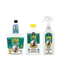 Kit Lola Liso Leve e Solto Sh 250ml + Masc 230ml + Spray 200ml + Danos Vorazes Óleo Reparador 50ml