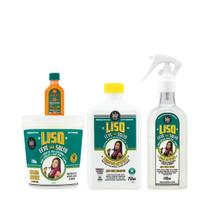 Kit Lola Liso Leve e Solto Sh 250ml + Masc 230ml + Spray 200ml + Pinga! Óleo Cenoura e Oliva 50ml