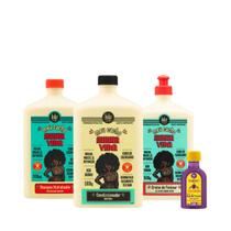 Kit Lola Meu Cacho Minha Vida Sh 500ml + Cond 500ml + Cpp 500ml + Pinga! Óleo Açaí e Pracaxi 50ml