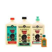 Kit Lola Meu Cacho Minha Vida Sh 500ml + Cond 500ml + Jelly Gel 500ml + Pinga! Óleo Cenoura e Oliva