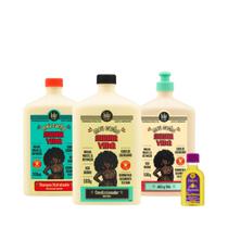 Kit Lola Meu Cacho Minha Vida Sh 500ml + Cond 500ml + Jelly Gel 500ml + Pinga! Óleo Pataúa e Moringa
