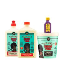 Kit Lola Meu Cacho Minha Vida Sh 500ml + Masc 450ml + Cpp 500ml + Pinga! Óleo Açaí e Pracaxi 50ml