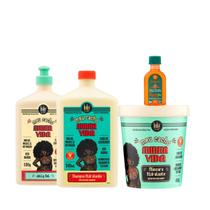 Kit Lola Meu Cacho Minha Vida Sh 500ml + Masc 450ml + Jelly Gel 500ml + Pinga! Óleo Cenoura e Oliva